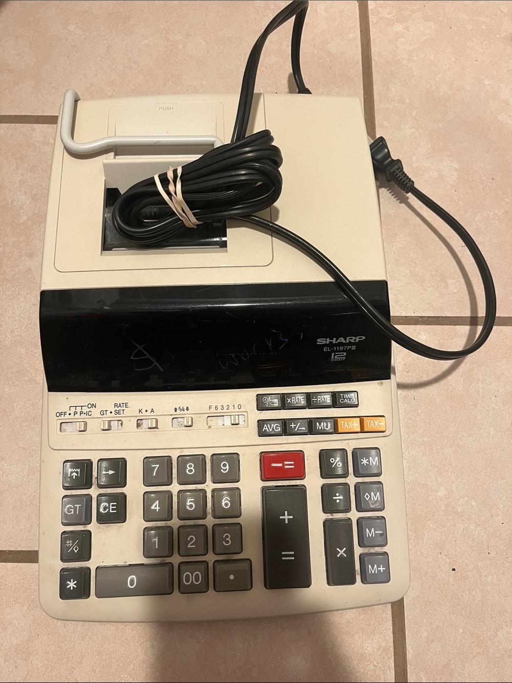 Sharp EL-1197P III Receipt Calculator Printable Receipts